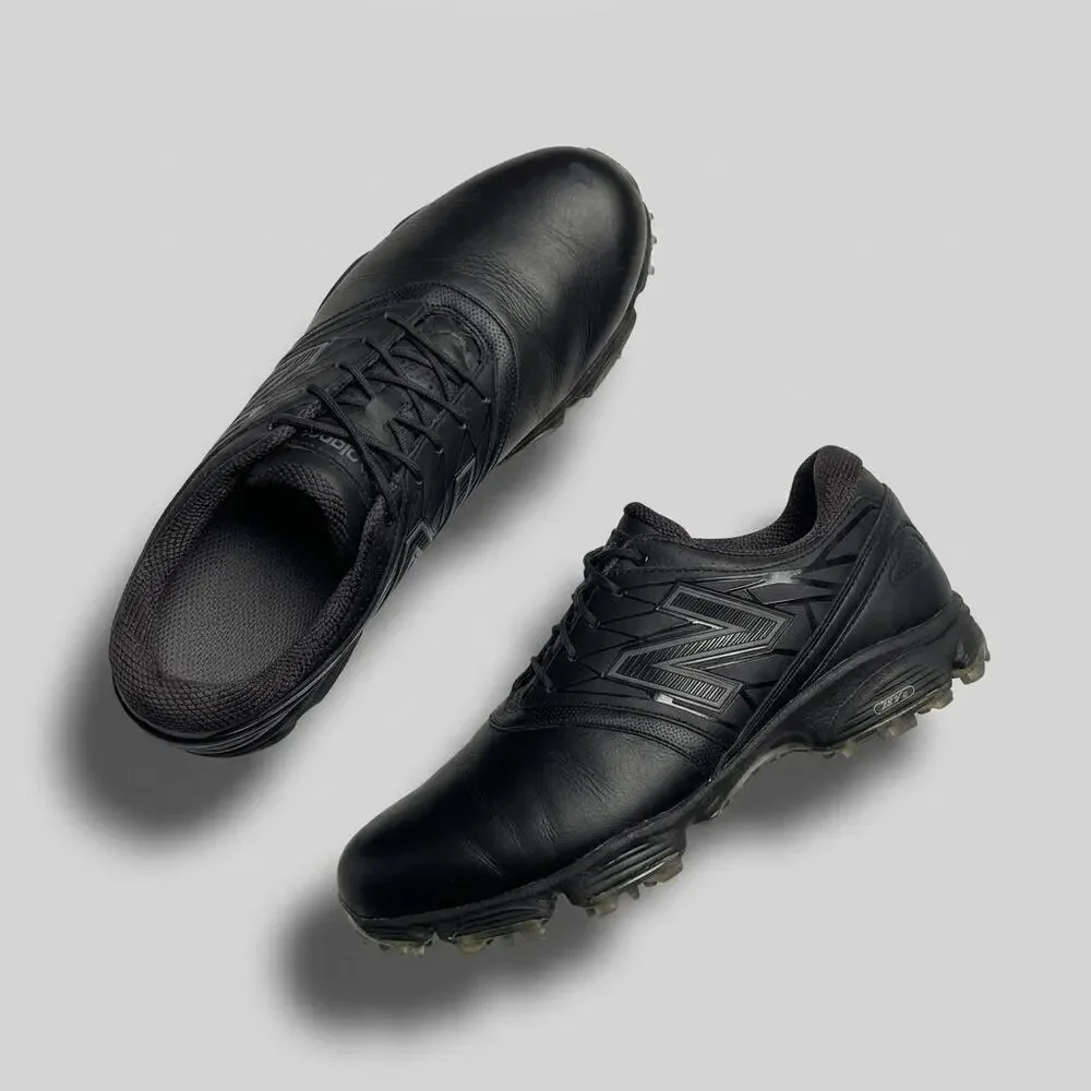New Balance Leather REVlite Spiked NBG2001 Golf Shoe Triple Black Mens 10
